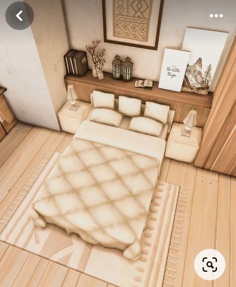 Forest Cottage Interior, Cabin Theme Bedroom, Sims Bedroom, Sims 4 Modern House, Sims 4 Builds, Sims 4 Cottage, Sims 4 Beds, Cabin Theme, Bed Nook