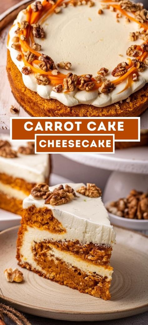 Cheesecake Factory Copycat Carrot Cake Cheesecake, Gluten Free Carrot Cake Cheesecake, Carrotcake Cheesecake Cake, Cheesecake Carrot Cake Recipe, Carrot Cake Cheesecake Recipe Easy, Best Carrot Cake Cheesecake Recipe, Easy Carrot Cake Cheesecake, Carrot Cake Cheesecake Brownies, Carrot Cake Jelly