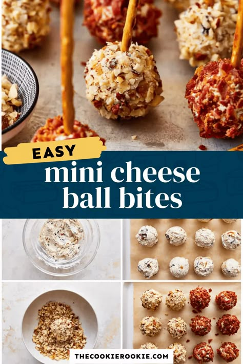 Atomic Cheese Balls, Nut Free Cheese Ball, Cheese Ball Appetizers, Mini Cheese Ball Bites, Ball Appetizers, Charcuterie Cart, Cream Cheese Balls Recipe, Mini Cheese Balls, Wine Tasting Food