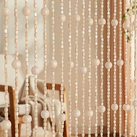 Amazon.com: Foreate Handmade Beaded Curtains for Doorway Natural Wood Beaded Curtains Hippie Curtain for Hallway, 35.5 x 75 Inches Door Curtains Room Divider Bohemian Home Decor, Ivory : Home & Kitchen Door Beads Curtain, Curtains Room Divider, Door Curtains Diy, Beaded Curtains Doorway, Hippie Curtains, Beaded Door Curtains, Curtain Room Divider, Curtains Room, Earthy Vibes