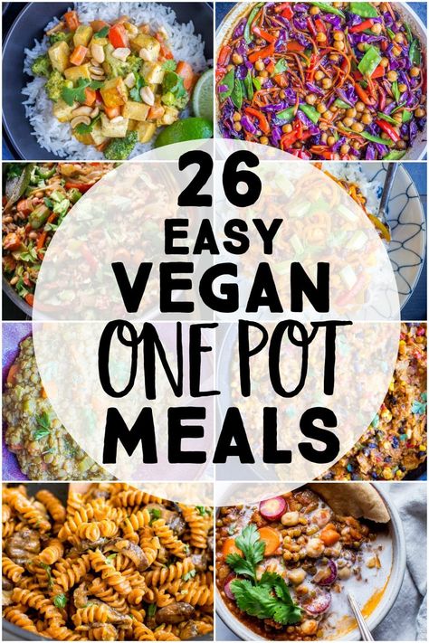 One Pot Vegan Meals, Vegan One Pot Meals, Meals Vegan, Vegan Recipes Videos, Easy Vegan Dinner, Easy One Pot Meals, Vegan Meal Prep, Diet Vegetarian, Meals Recipes