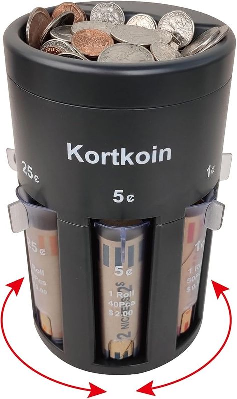 Amazon.com : Kortkoin Automatic Coin Sorter 5-IN-1 Coin Counter with Coin Wrappers, Empty Piggy Bank Coin Bank Jar Quickly & Accurate as Change Sorter Machine, Widely used at Home, Office & Store. Great Time Saver : Office Products Coin Counter, Coin Sorter, Office Store, At Home Office, Savings Bank, Piggy Banks, Time Saver, Coin Bank, Inspiration Boards