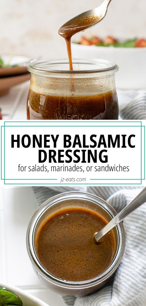 Healthy Dressing Recipes, Balsamic Dressing Recipe, Balsamic Salad, Honey Balsamic Dressing, Creamy Balsamic Dressing, Honey Balsamic Vinaigrette, Balsamic Vinegar Dressing, Easy Salad Dressing Recipes, Salad With Balsamic Dressing