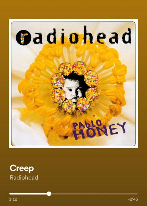 Radiohead Pablo Honey, Album Covers Artwork, Radiohead Albums, Radiohead Poster, Creep Radiohead, Pablo Honey, Colin Greenwood, Best Album Covers, Spotify Codes