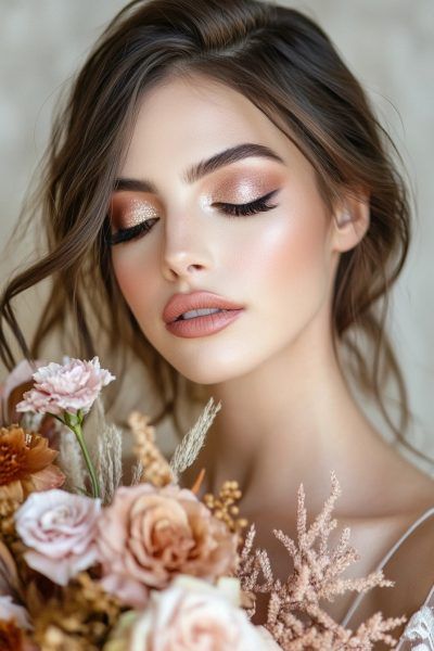 15 Stunning Fall Wedding Makeup Ideas For Brides Bronzed Makeup, Fall Wedding Makeup, Gorgeous Wedding Makeup, Silver Makeup, Wedding Makeup Tutorial, Glam Wedding Makeup, Date Night Makeup, Wedding Makeup Ideas, Bridal Eye Makeup