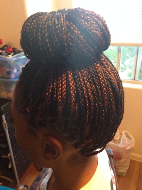 Box braids and bun 6hrs Bun With Box Braids, Bun Box Braids, Basic Braids, Quick Hair Styles, Ballet Buns, Twists Protective Styles, Box Braid Ideas, Box Braids Bun, Box Braids Updo