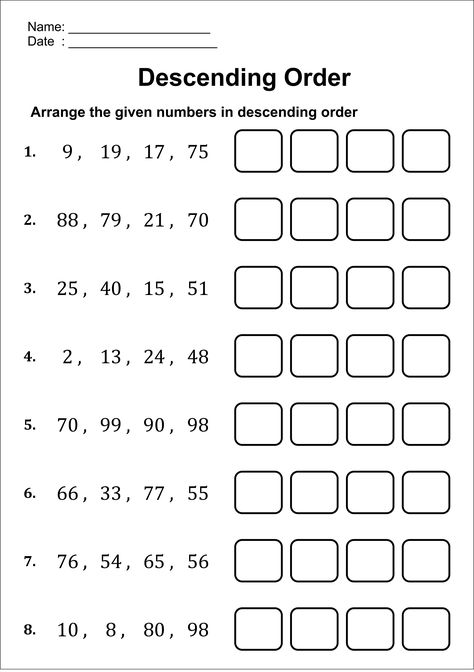 Class Ukg Math Worksheet, Ascending And Descending Order Worksheet Grade 1, Descending Order Worksheet Grade 1, Ukg Class Maths Worksheet, Ascending Order Worksheet, Descending Order Worksheet, Maths Worksheet For Class 1, Number Order Worksheets, Math Worksheets 2nd Grade