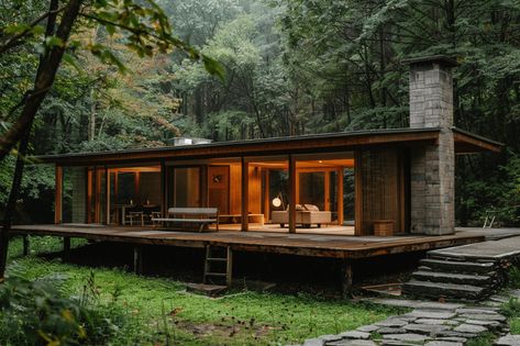 Minimalist Design: Creating A Minimalist House from Facade to Interior | illustrarch Concrete Tiny House Design, Modern Minimalist House Exterior, Modern Eco House Design, Minimalist House Exterior Design, Forest House Design, Concrete Minimalist House, Small Japanese House, Concrete Cabin, Modern Forest House