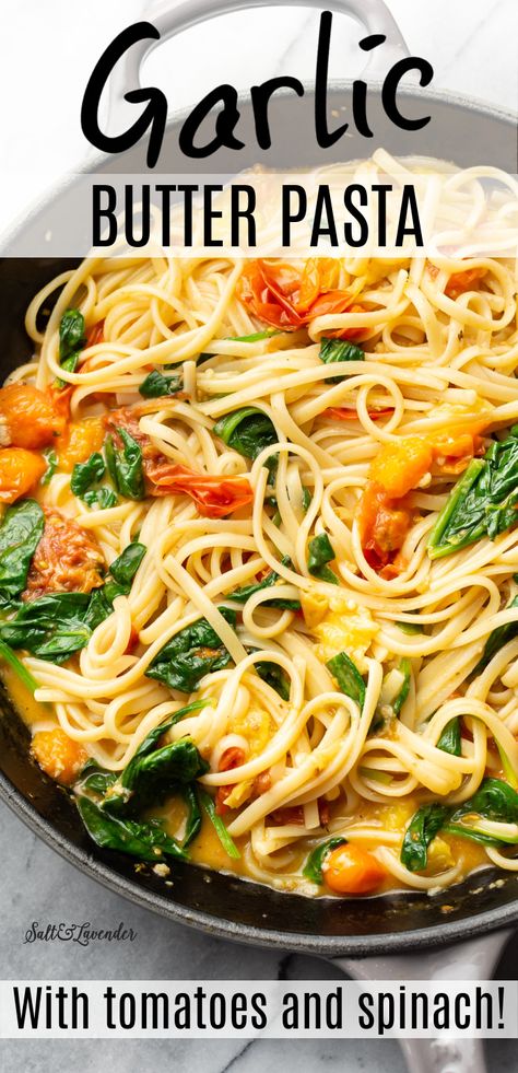 Garlic Butter Pasta With Vegetables, Pasta With Chicken Spinach And Tomatoes, Spaghetti Spinach Tomato, Pasta With Tomato And Spinach, Pasta Sauce With Spinach, Spaghetti And Spinach With Sundried Tomatoes, Pasta With Fresh Spinach, Pasta Using Fresh Tomatoes, Shrimp Tomato Spinach Pasta In Garlic Butter Sauce