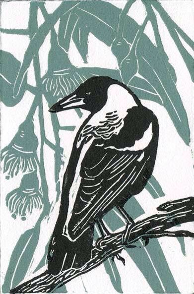 Printmaking Animals, Magpie Art, Woodcut Art, Linocut Printmaking, Lino Art, Relief Printing, Linocut Art, Printmaking Art, Australian Birds