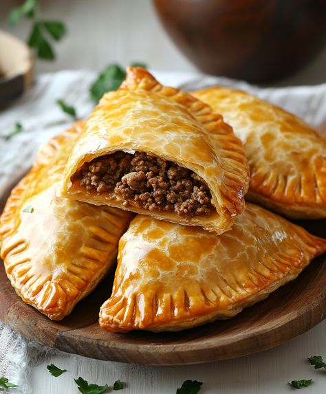 These easy homemade ground beef empanadas are filled with seasoned beef and baked to golden perfection, perfect for any occasion. Ground Beef Empanada Filling, Beef Empanada Filling Recipe, Empanadas Recipe Beef, Baked Empanadas Recipe, Empanada Filling Recipes, Empanadas Beef, Ground Beef Empanadas, Cheese Empanadas Recipe, Homemade Ground Beef