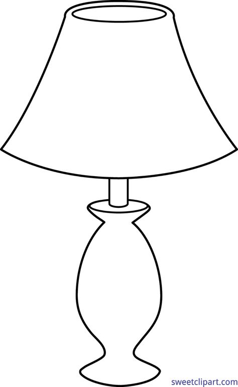 Sweet Clip Art - Cute Free Clip Art and Coloring Pages Lamp Coloring Page, Shading Drawing, Truck Coloring Pages, Flower Lamp, Design Moda, Art Black And White, Clipart Black And White, White Lamp, Drawing Images