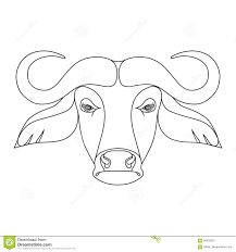 Isolated Black Outline Head Of Buffalo On White Background. Line Cartoon Face Portrait. Stock Vector - Illustration of animal, symbol: 94503007 Buffalo Cartoon, Line Cartoon, Animal Symbol, Buffalo Head, Wood Deco, Cartoon Face, Pvc Pipes, Face Portrait, Rope Knots