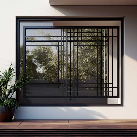 4+ Best Window Grill Designs for Modern Homes • 333+ Images • [ArtFacade] Grill Windows Design, Grill For Windows Design, Iron Windows Design, Grill Designs Window Modern, Window Grill Design Modern Houses Home, Window Grills Designs, Iron Window Grill Modern Home, Windows Grill Design Modern, Grill Designs Window