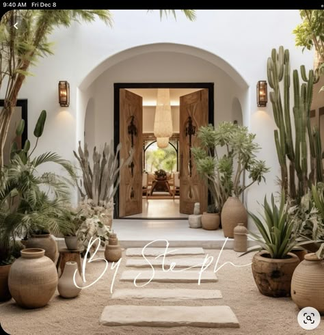 Ibiza Style Interior, Arizona House, Spanish Style Homes, Spanish House, Mediterranean Home, Mediterranean Homes, House Entrance, Entry Way, Casas De Ensueño