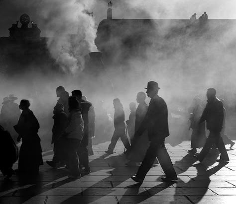 Morning crowd at Jokhang by Huibo Hou Crowded Street, Noir Photography, Bg Design, People Walking, Movie Shots, Black And White Photograph, Hur Man Målar, Chiaroscuro, Photography Projects