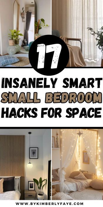 Make your room look bigger with these 17 Insanely Smart Small Bedroom Hacks To Maximize Space, Small Bedroom Hacks Space-Saving, Small Bedroom Hacks Minimalist Bedroom Hacks Organizing, Small Bedroom Closet Organization, Diy Small Bedroom, Bedding Color Schemes, Minimalist Small Bedroom, Couples Small Bedroom, Small Bedroom Closet, Small Bedroom Look Bigger, Small Bedroom Layouts