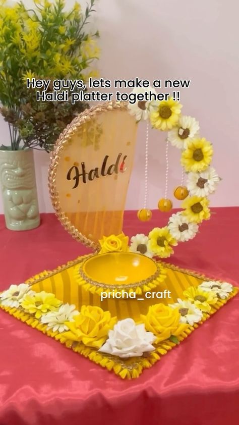 PRICHA | Day 8/30 New haldi platter in affordable range !! DM to order !! Whatsapp at 8887583137 !! . . . #HaldiCelebration #CustomCreation… | Instagram Haldi Mehandi Platter, Haldi Mehndi Platter, Haldi Plater Ideas, Resin Haldi Platter, Haldi Hampers, Diy Haldi Platter, Wedding Items Decoration, Haldi Dish Decoration Ideas, Haldi Platter Ideas