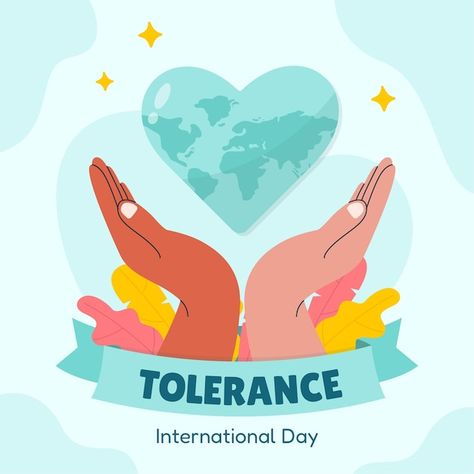 Tolerance Drawing, Tolerance Illustration, Tolerance Day, Celebration Illustration, Class Board, Illustration Flat, International Day, Video New, Vector Photo