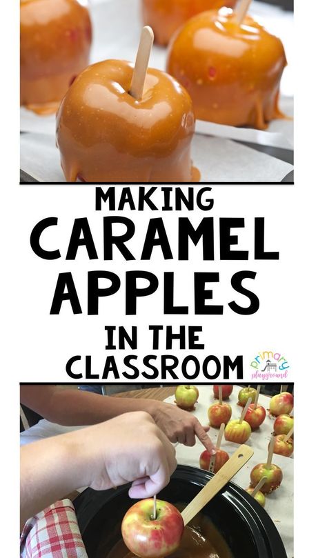 Making Caramel Apples In the Classroom Caramel Apple Kits, Make Caramel Apples, Making Caramel, Classroom Cooking, Kids Cooking Activities, Preschool Cooking, Caramel Apples Recipe, Cooking In The Classroom, Apple Snacks