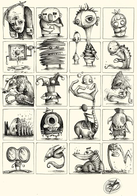 PK_M Collection on Behance Monster Sketch, Doodle Monster, Creepy Drawings, Monster Drawing, Pen On Paper, Monster Illustration, Creepy Art, Weird Art, Cartoon Character Design