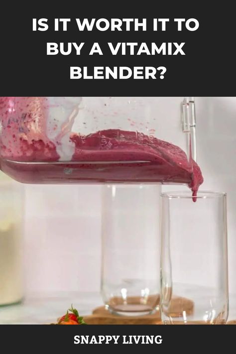 Berry smoothie pouring from a Vitamix blender into a glass, questioning the value of the appliance. Meal Prep Storage, Homemade Nut Butter, Hacks For Home, Vitamix Blender, Laundry Solutions, Homemaking Tips, Innovative Kitchen, Is It Worth It, Digital Timer