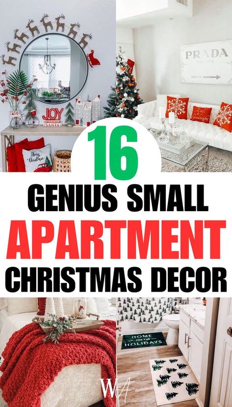 Celebrate the season with the best small apartment Christmas decorations that add a touch of festive charm to your living space. Get inspired to create a cozy holiday haven! Cute Christmas Decor For Apartments, Christmas Decoration Ideas For Small Apartment, Christmas Decor For A Small Apartment, Christmas Decorating Small Apartment, Christmas Decorations In Small Apartment, Small Space Studio Apartment, Christmas Decor Ideas For A Small Apartment, Christmas Decoration Small Space, Tiny Apartment Christmas Decor