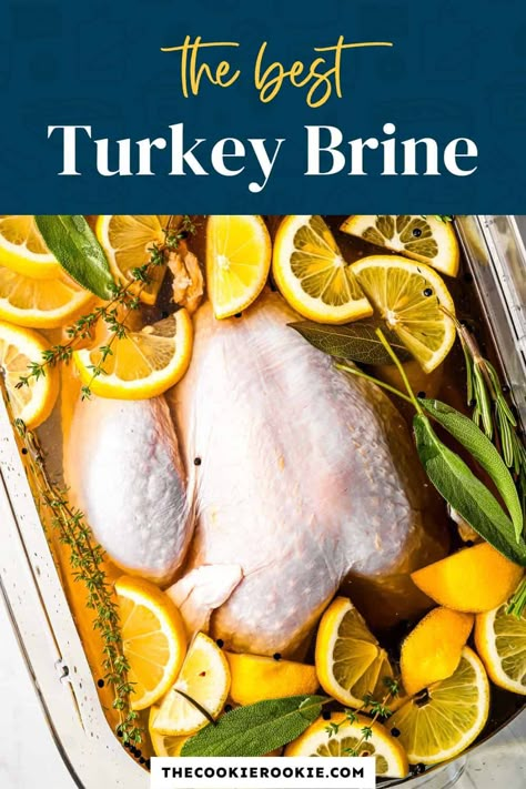 Turkey Brine Recipe - The Cookie Rookie® Wet Turkey Brine Recipes, Turkey Brine Recipes Easy, Turkey Breast Brine, Brine For Turkey, Brining Turkey, Smoked Turkey Brine, Easy Turkey Brine, Best Turkey Brine, Citrus Turkey