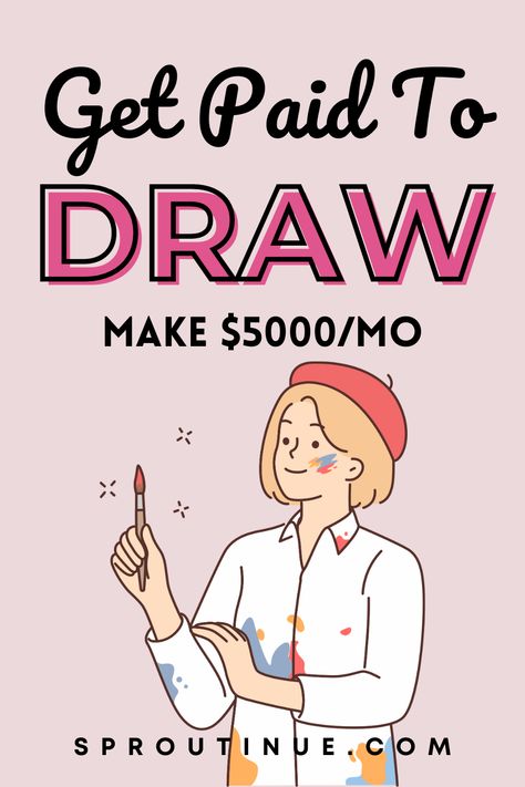 Do you always find yourself drawing? You can get paid to draw. Learn how to make money drawing in your free time. Save this pin for later. Artist At Work Drawing, Get Paid To Draw, Drawing Business Ideas, What To Do To Make Money, Get Paid To Color, Advertisement Drawing Ideas, How To Make A Blog, Free Sketch Drawings, How To Make Money As An Artist