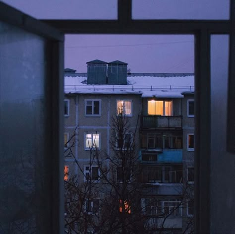 Russian Aesthetic, The View, At Night, Roof, Russia, Architecture, Film, Photography, Blue