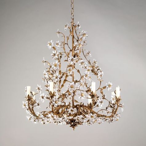 Fleville Chandelier - Vaughan Designs Traditional Crystal Chandelier, Grape Chandelier, French Chandelier, Flower Chandelier, French Rococo, Modern Crystal Chandelier, Floral Chandelier, Deco Luminaire, Chandelier Bedroom