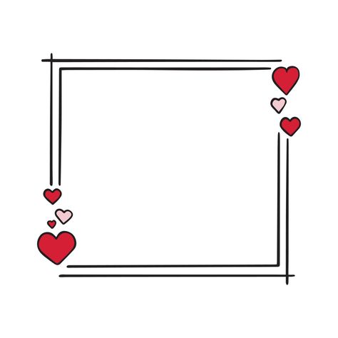 Romantic frame with Hearts. Doodle sketch style. For decorating greeting cards, wedding invitations. Hand drawn vector illustration isolated on white background. Borders For Greeting Cards, Greeting Card Border Designs, Envelope Art Drawing Ideas, Love Letters Ideas Design, Envelope Border Design, Letter Designs Ideas Cards, Design For Letter Card, Love Border Design, Love Letter Design Ideas Cards