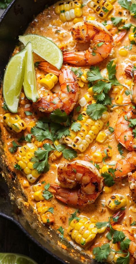 Savor summer with this irresistible Mexican Street Corn & Shrimp recipe! Perfect for grilling season, it's a flavor-packed crowd-pleaser. #GrillingRecipes #MexicanCuisine #SummerEats #ShrimpLovers #StreetCorn Corn And Shrimp Salad, Mexican Shrimp Dishes, Grill Food Ideas Summer, Street Corn Shrimp, Mexican Style Shrimp, Mexican Seafood Recipes, Mexican Fish Recipes, Southwest Shrimp, Indoor Grill Recipes