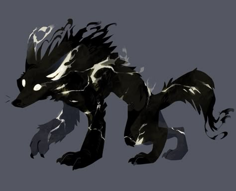 Shadow Monster Character Design, Shadow Animals Art, Shadow Cat Drawing, Cute Shadow Creature, Shadow Creature Art, Eldritch Horror Oc Male, Shadow Wolf Art, Fantasy Shadow Creature Art, Pet Concept Art