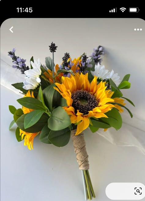 Small Sunflower Wedding Bouquet, Sunflower Daisy Lavender Bouquet, Minimalist Sunflower Bouquet, Sun Flower Wedding Bouquet, Summer Sunflower Bouquet, Fake Sunflower Bouquet, Bride Bouquets Sunflowers, Simple Sunflower Wedding Bouquet, Sunflower Prom Bouquet