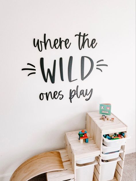 Where The Wild Ones Play, Reading Nook Bedroom, Kids Room Sign, Wall Cut Out, Playroom Signs, Playroom Wall Decor, Kids Room Wall Decor, Playroom Wall, Rec Room