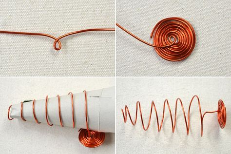 How to Make Christmas Tree Ornament for Desk Decoration : Wrap the ... December Diy, Copper Wire Crafts, Wire Ornaments, Silver Christmas Decorations, Wire Ideas, Wire Art Sculpture, Christmas Craft Fair, How To Make Christmas Tree, Wire Wrapped Jewelry Diy