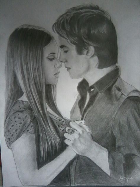 #TVD | Damon X Elena Vampire Drawings, Ian Somerhalder Vampire Diaries, Vampire Diaries Poster, Damon And Elena, Damon Salvatore Vampire Diaries, Vampier Diaries, The Vampire Diaries 3, Vampire Diaries Movie, Vampire Diaries Seasons