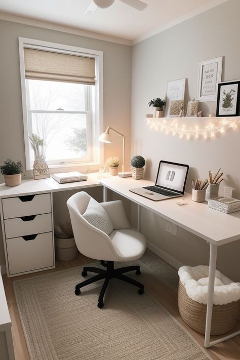 Teenage Study Room Ideas, Teenager Desk Ideas, Teenage Desk Ideas, Modern Rooms For Teenagers, Cozy Home Office, Dekorasi Kamar Tidur, Office Room Decor, Study Room Decor, Cozy Room Decor