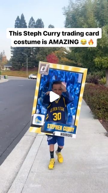 collect on Instagram: "This Steph Curry card costume is legendary 😂 Who’s wearing this next Halloween ⁉️

(via littleleggedaffairs/TT)

#StephCurry #NBA #Sportscards" Steph Curry Costume, Football Card Halloween Costume, Basketball Card Halloween Costume, Football Card Costume, Basketball Halloween Costume, Basketball Costume, Football Halloween Costume, Playing Card Costume, Football Costume