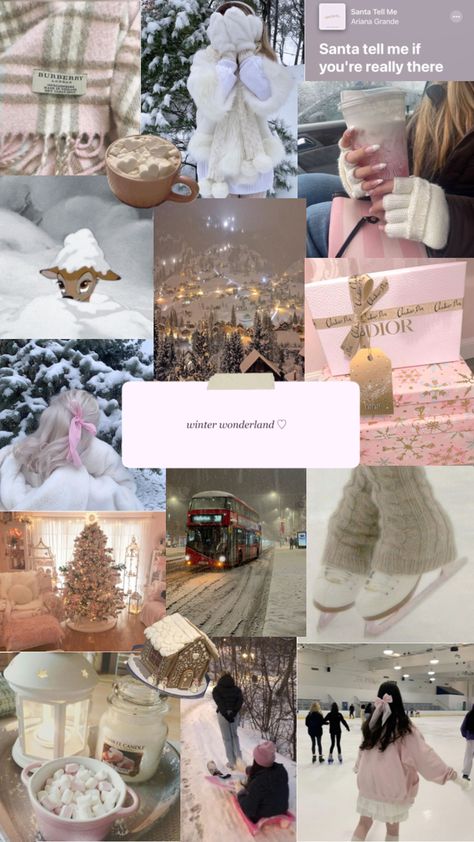 pink christmas 🎀🎄🧸❄️🐇 #wallpaper #christmas #inspo #pink #aesthetic #coquette #cleangirl #dollete #pinkchristmas Winter Snow Aesthetic, Pink Christmas Wallpaper, Pink Aesthetic Coquette, Moodboard Wallpaper, Snow Aesthetic, Wallpaper Collage, Christmas Pink, Aesthetic Coquette, Christmas Inspo