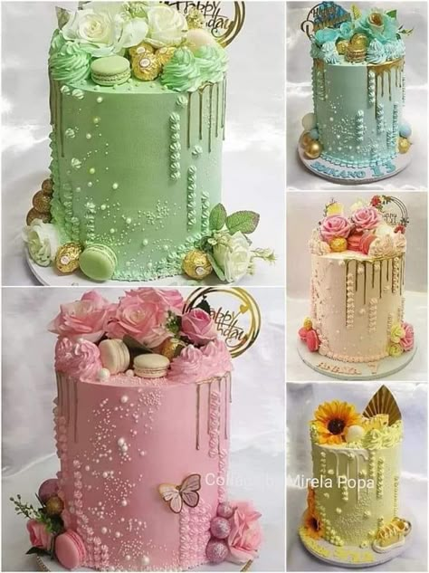 Tall Mini Cake, Bee Birthday Cake, Deserts Cupcakes, 80 Birthday Cake, Cake Decorating For Beginners, Happy Birthday Wishes Cake, Tall Cakes, Birthday Wishes Cake, Beautiful Cake Designs