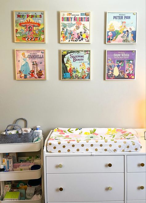 Disneyland Themed Nursery, Classic Disney Nursery Ideas, Minimalist Disney Nursery, Vintage Disney Princess Nursery, Character Nursery Themes, Classic Disney Nursery, Retro Disney Nursery, 90s Nursery Theme, Boho Disney Nursery