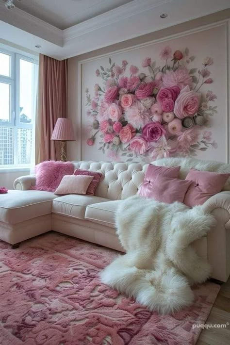 Girly Apartments, Girly Apartment Decor, Pink Living Room, Classy Decor, Pink Home Decor, Pink Room, Pink Decor, Decor Home Living Room, Dream House Decor