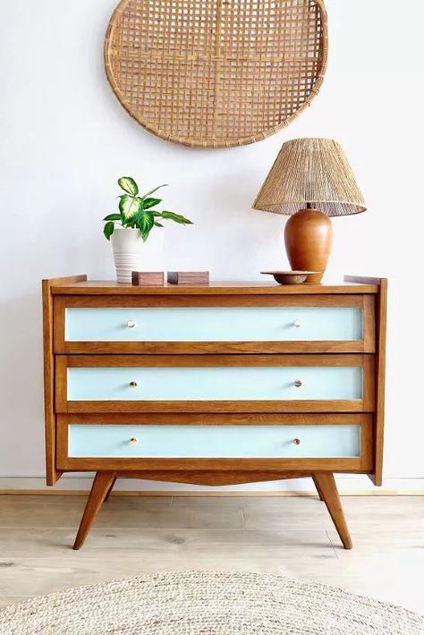 Mid Century Modern Dresser Makeover | Hometalk Mid Century Modern Dresser Makeover, Modern Dresser Makeover, Laundry Basket Dresser, Ikea Dresser Makeover, Ikea Dresser, Pallet House, Upcycling Furniture, Mid Century Modern Dresser, Home Design Diy