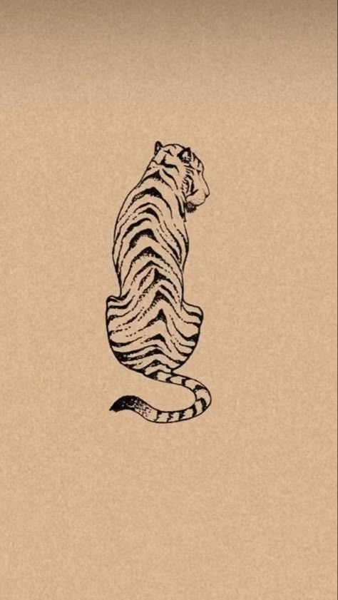 Tiger Tattoo Unique, Paper Tiger Tattoo, Tiger Tattoo Small For Women, Tiger Simple Tattoo, Pretty Tiger Tattoo, Tiger Ankle Tattoo, Tiger Spine Tattoo Women, Asian Tiger Art, Panther Tattoo Fine Line