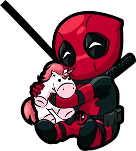 Deadpool And Unicorn, Deadpool Kawaii, Deadpool Unicorn, Deadpool Stickers, Deadpool Tattoo, Cute Deadpool, Deadpool Drawing, Deadpool Y Spiderman, Deadpool Logo