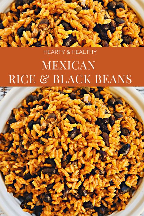 Meals With Black Beans And Rice, Healthy Rice Bake, Bean And Rice Meals, Rice And Bean Tacos, Mexican Bean Rice, Black Beans With Rice, Easy Bean And Rice Recipes, Dinner Ideas With Brown Rice, Mexican Rice With Beans