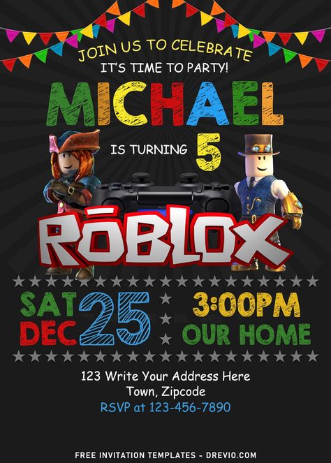 Roblox Birthday Invitation Template Free, Roblox Invitation Card Template, Roblox Birthday Printables Free, Roblox Party Invitations Free Printable, Roblox Invitation Template Editable, Roblox Invitation Template Free, Roblox Invitations Free Printables, Roblox Birthday Invitations Free, Roblox Invitation Card