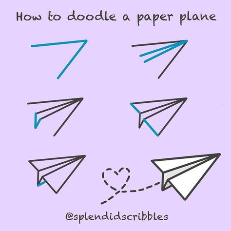 Paper Plane Doodle, Paper Airplane Doodle, Plane Doodle, Paper Airplane Drawing, Airplane Doodle, Scratch Paper Art, Pencil Sketches Easy, Plane Rides, Baby Record Book